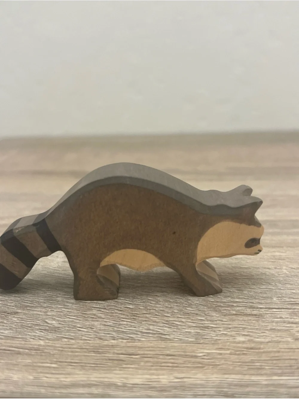 Set of 5 German Ostheimer Wooden Toy Woodland Animals Skunk Raccoon Deer Fox Cat